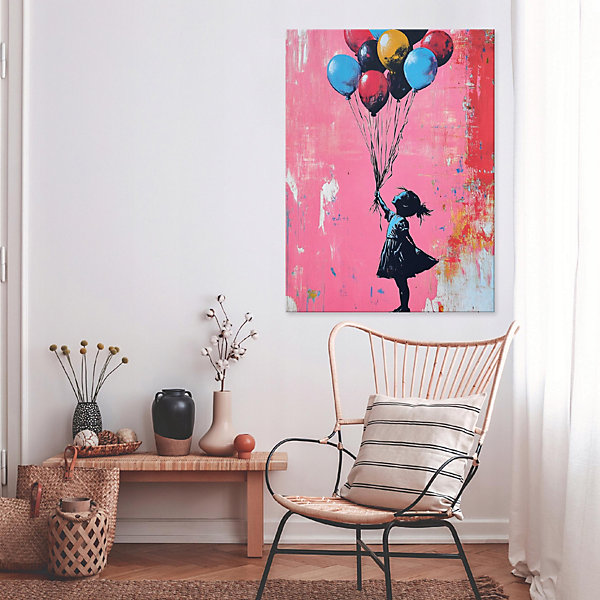 Impression sur Toile Abstrait Banksy Moderne 120x80 cm XXL Tableau Décoration Murale Tableau Déco pour salon chambre cuisine