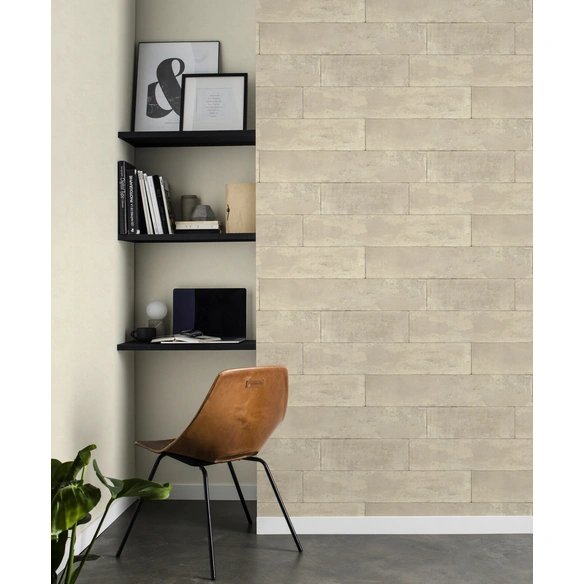 Vliestapete, Steine, beige, matt