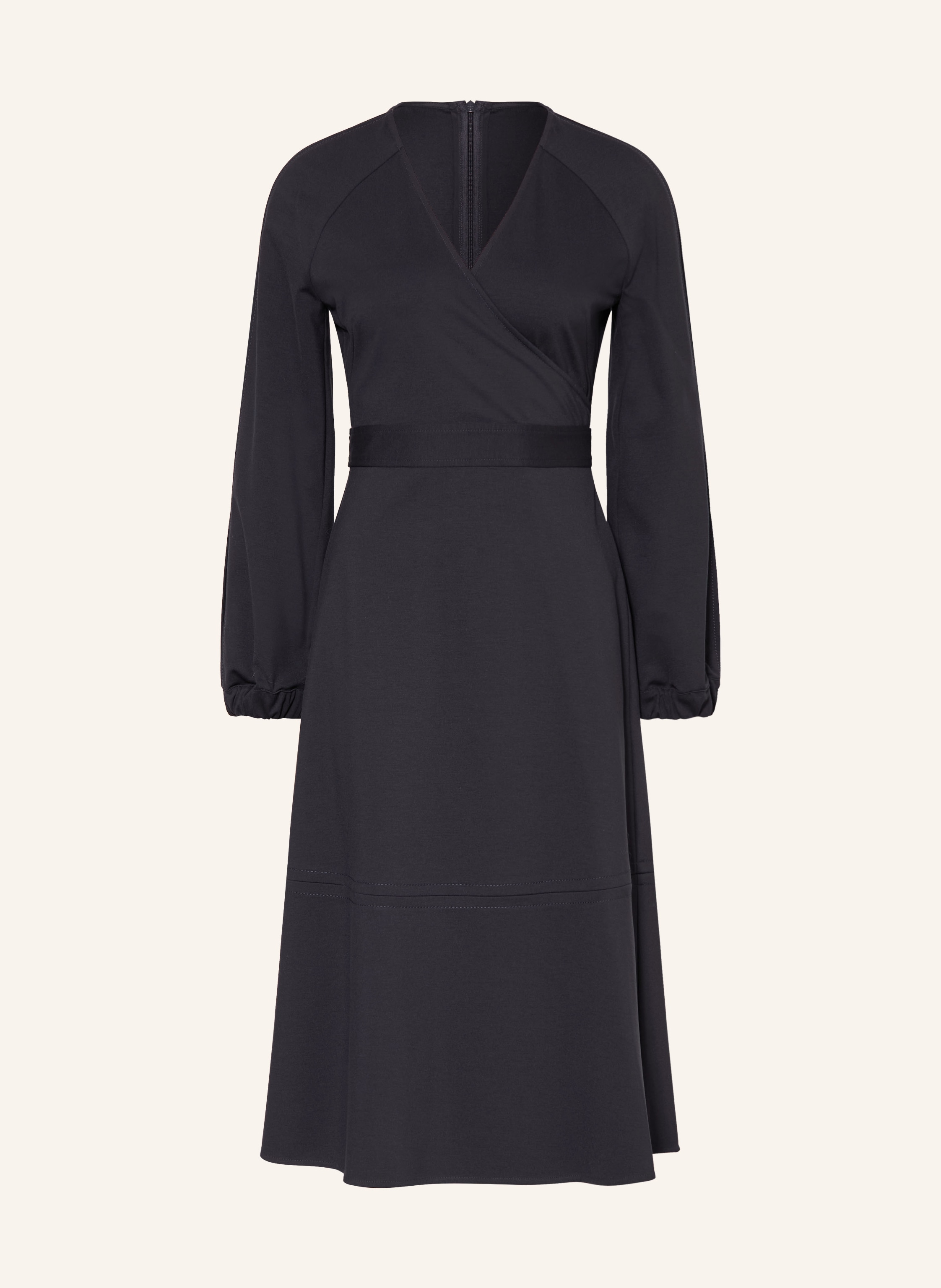 FABIANA FILIPPI Jerseykleid in Wickeloptik mit Schmuckperlen
