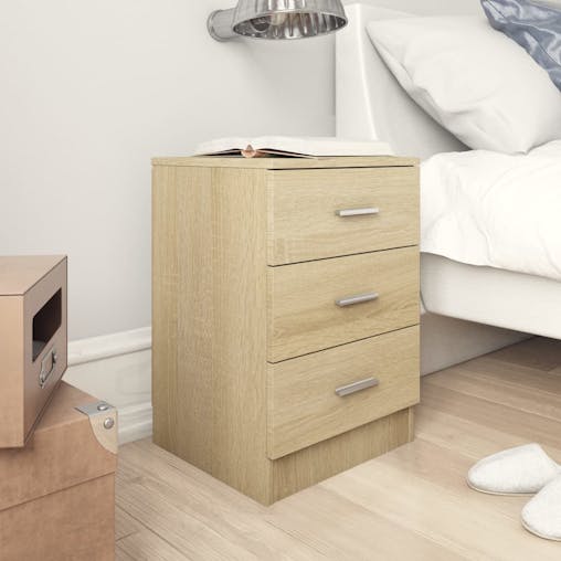 NNEVL Bedside Cabinet Sonoma Oak 38x35x56 cm Chipboard