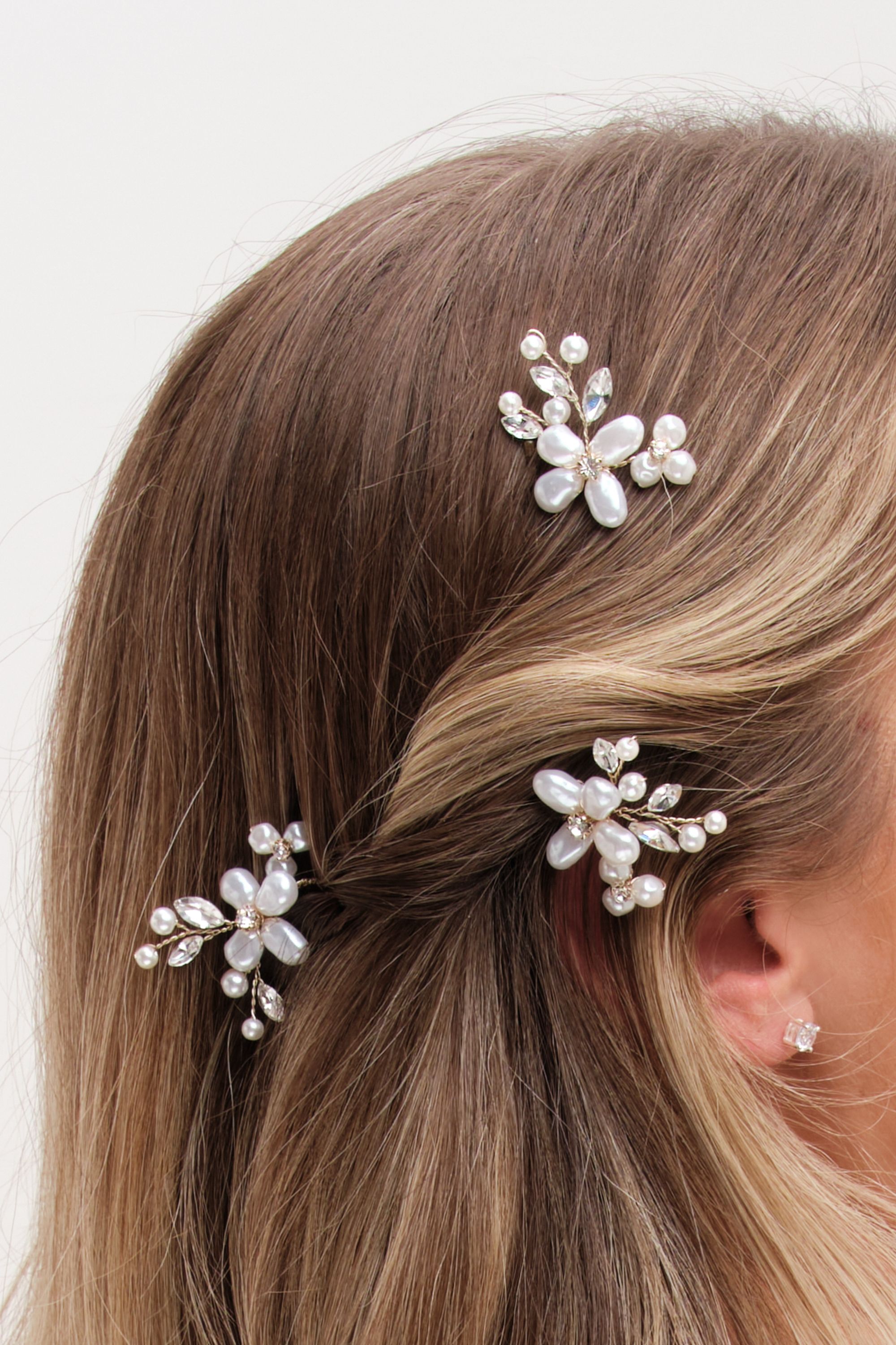 Jon Richard Gold Plated Mother Of Pearl Floral Hair Pins