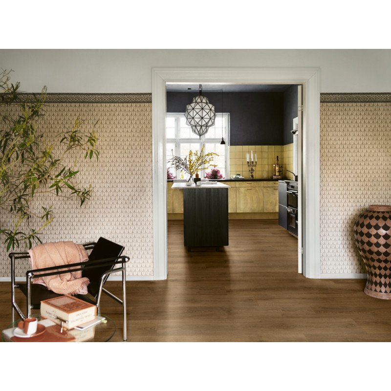 Sol en vinyle Glomma Pad Pro chêne tempéré foncé 1,9 m² PERGO