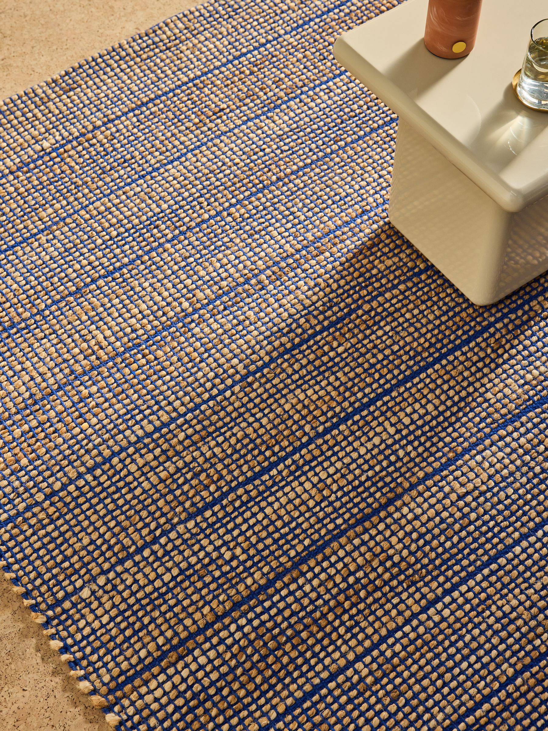 Hurley Woven Jute Rug in Blue