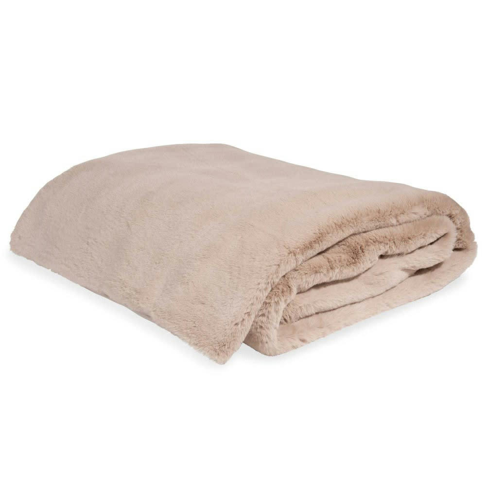 Miranda - Plaid imitation fourrure beige 150x180