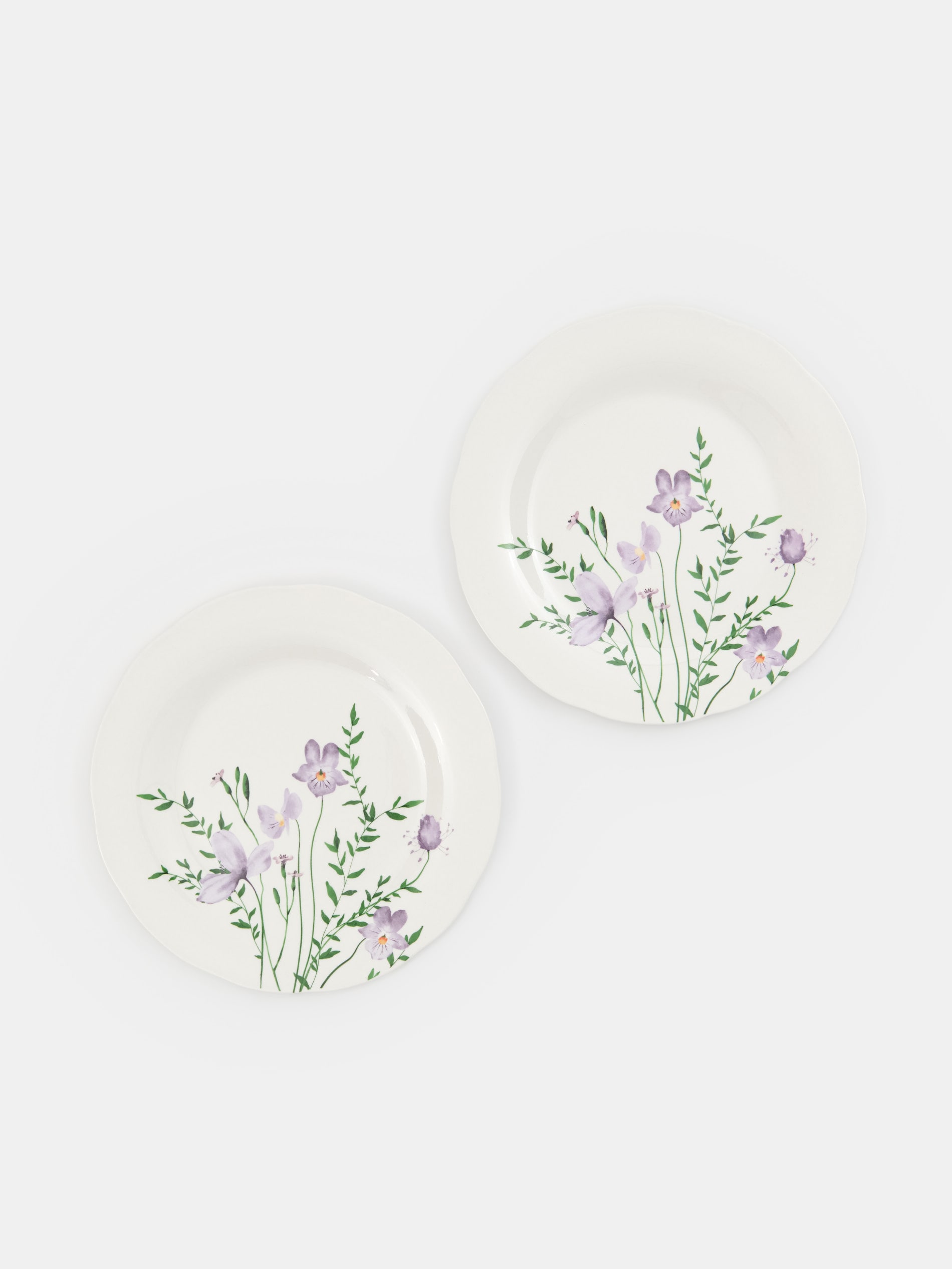 Ceramiczne talerze z motywem kwiatowym 2 pack