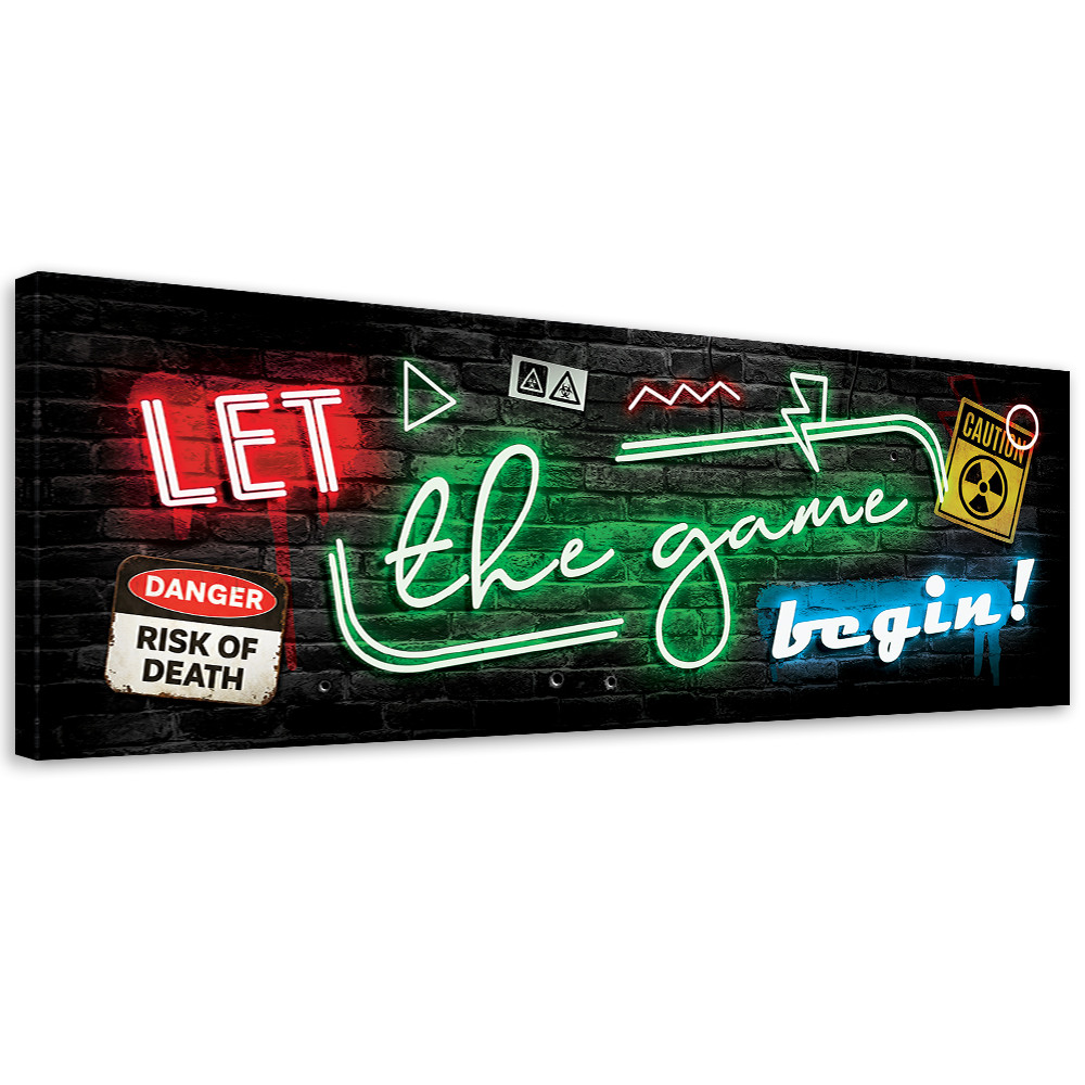 Feeby Obraz na płótnie, Napis dla gracza neon gaming 90x30