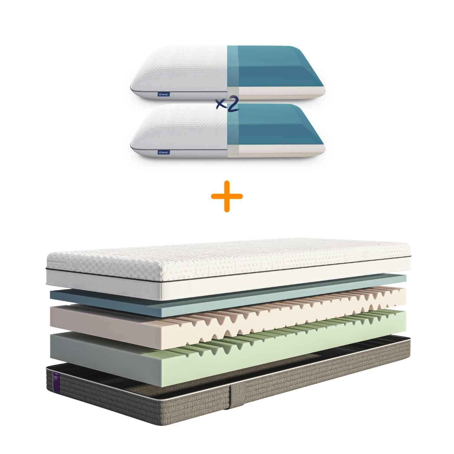 FUSION FRESH FOAM PILLOW - Emma Deluxe | Fusion Fresh Foam 200X200 + Oreiller Original 70x40