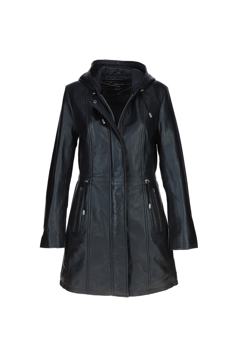 Ashwood Leather Emilia' Stylish Real Leather Thigh Length Jacket