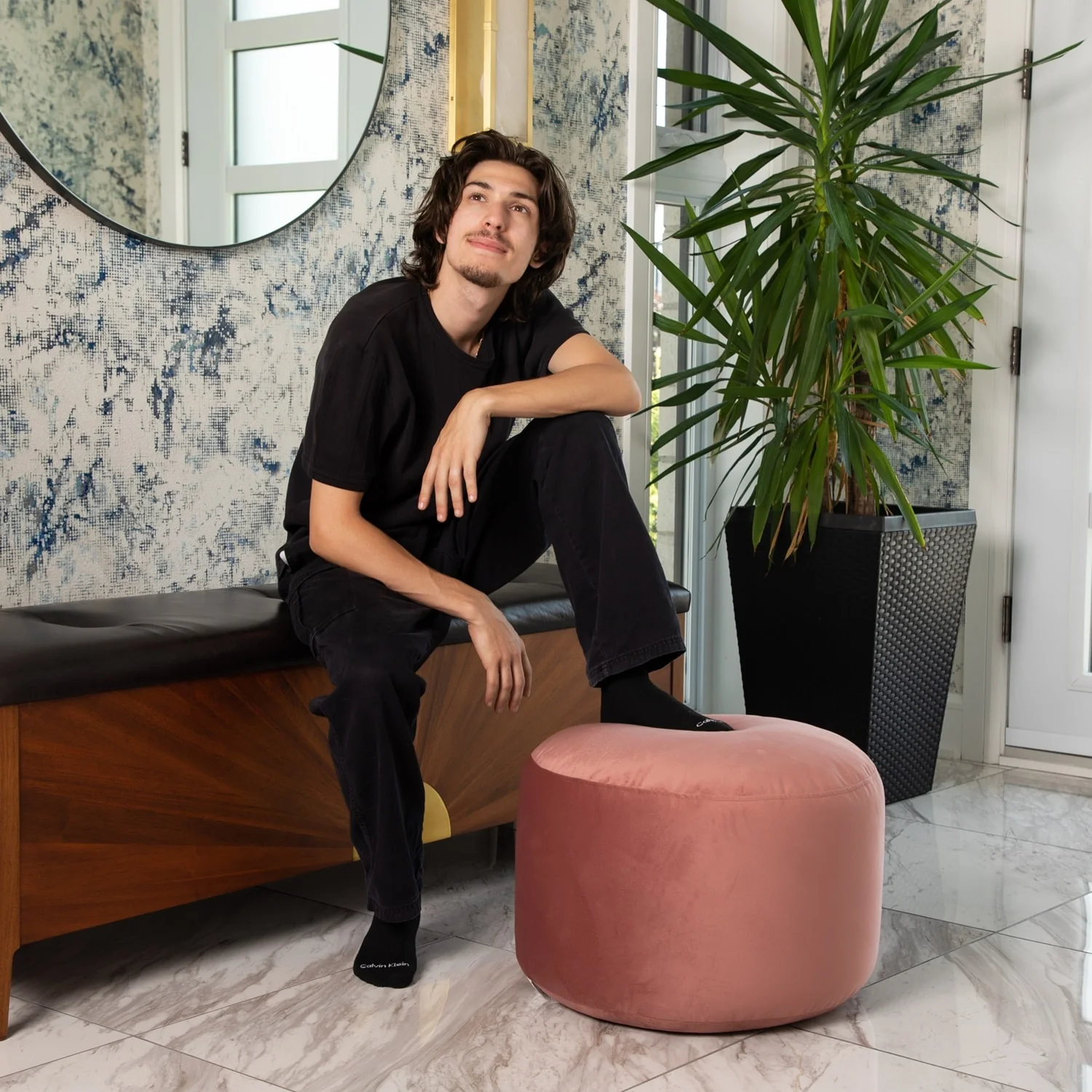 Belgique Velvety Indoor Pouf by Gouchee Home