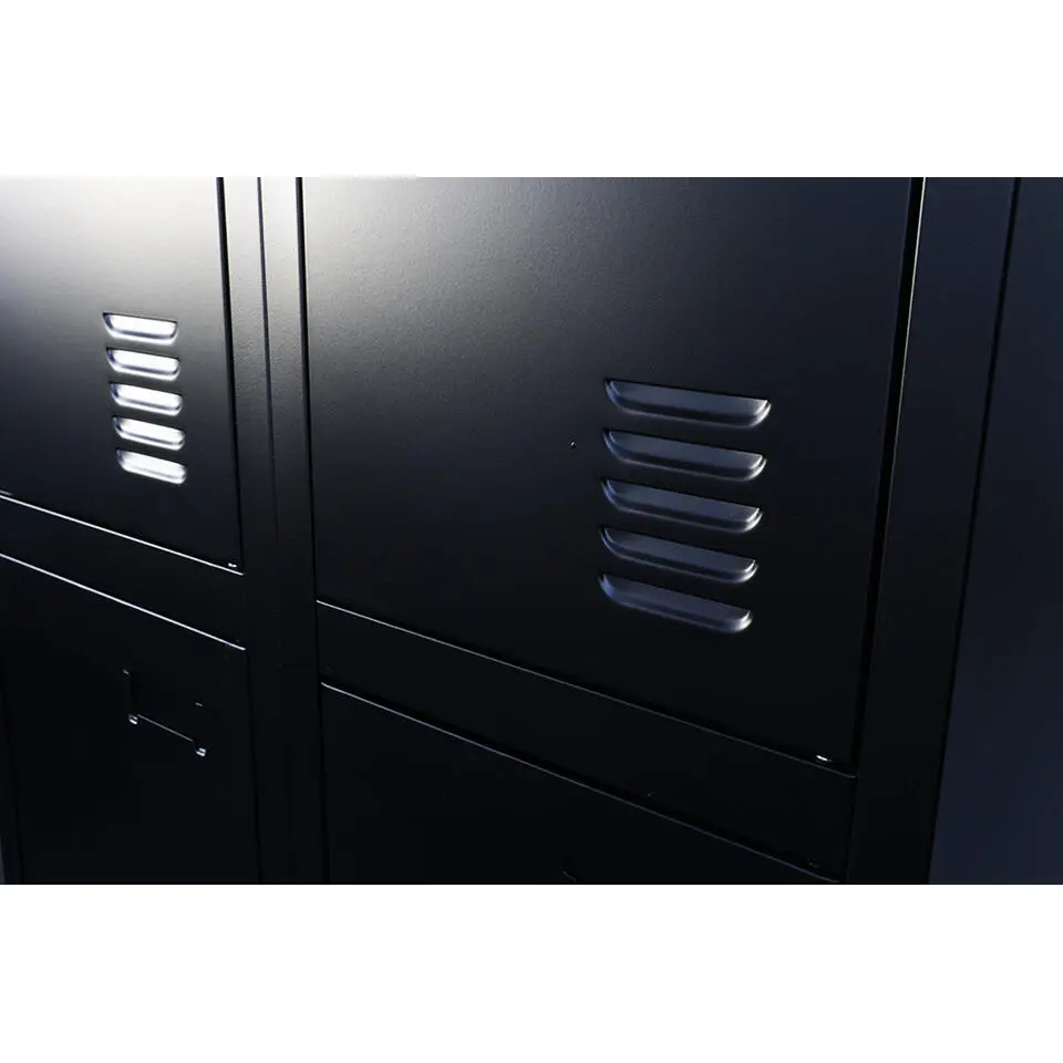 Lockerkast Zwart - 60x185 cm - 4 lockers