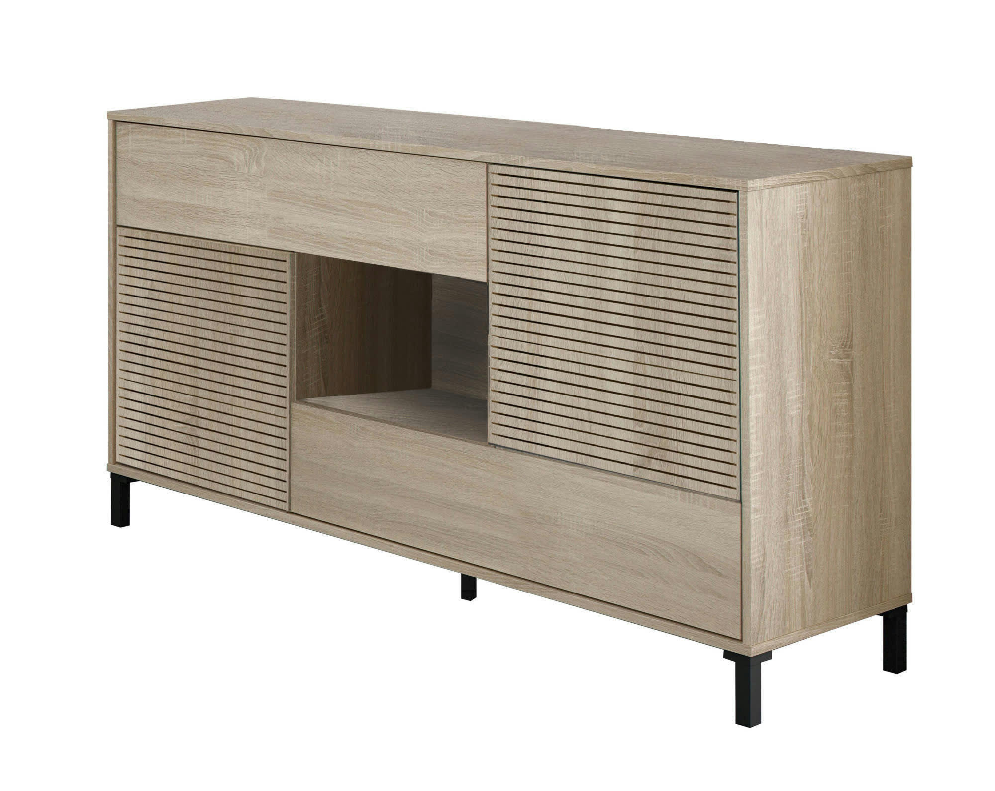 WACO - Buffet 2 portes effet bois chêne