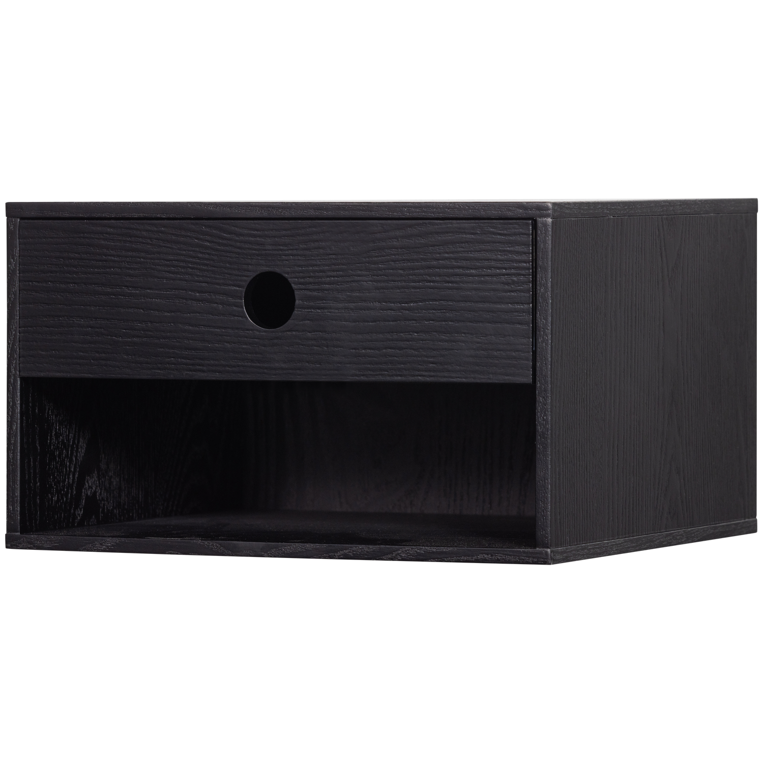 WOOOD Nancy Hangend Nachtkastje - MDF - Zwart - 20x34x30