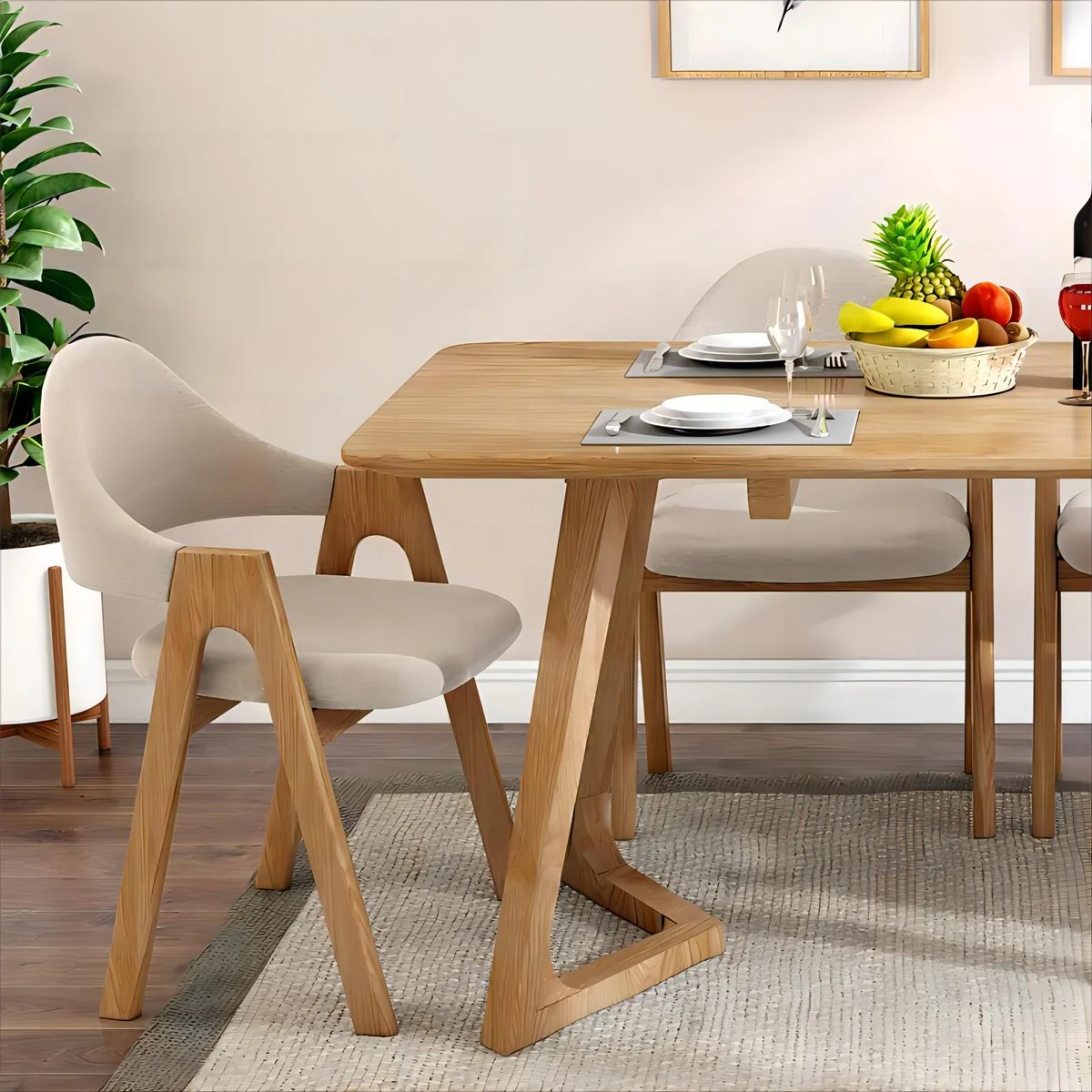 Modern Dinner Room Set Furniture Moru Glass Design Sideboard Foldable Wooden Restaurant Dining Table