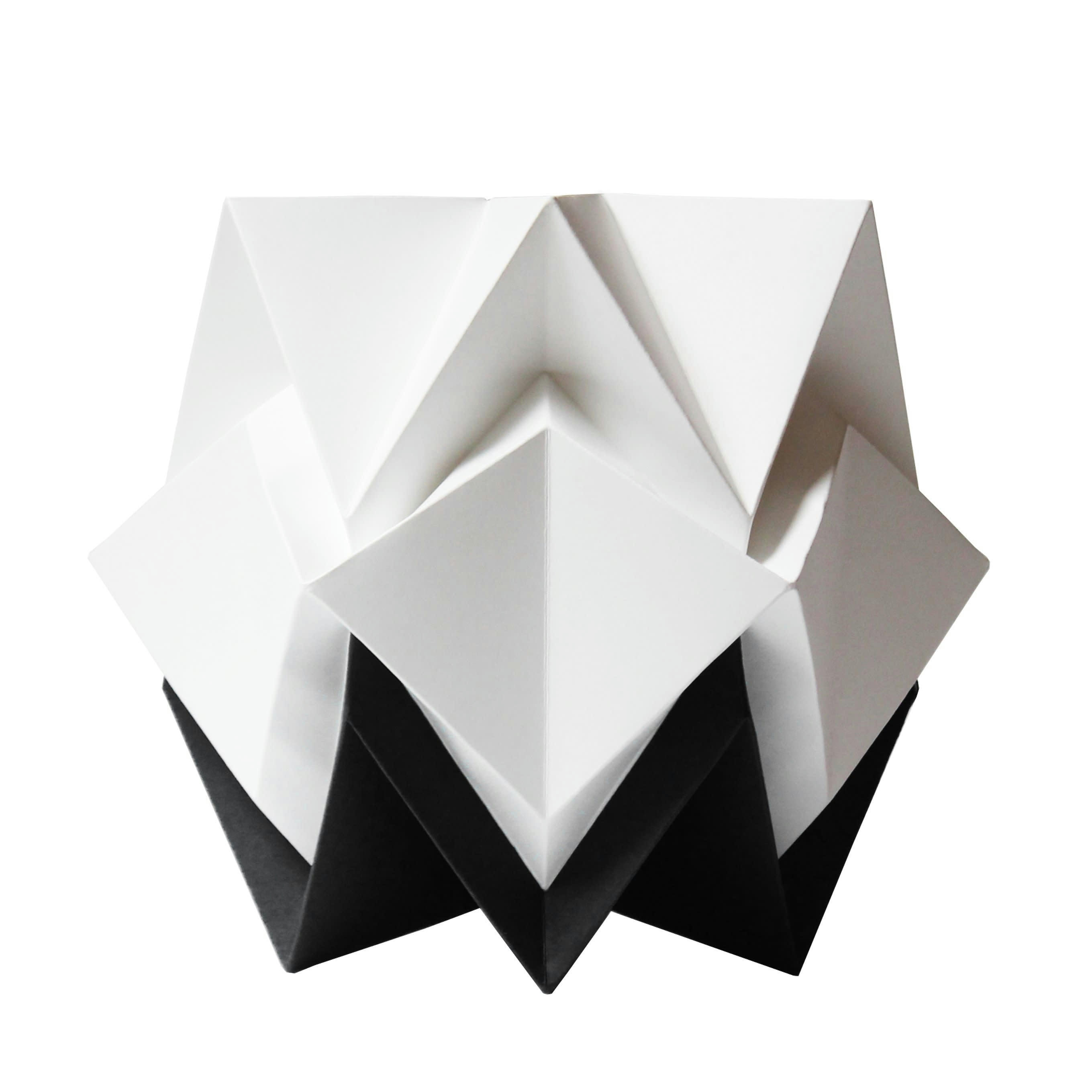 HIKARI - Lampe de table origami bicolore en papier taille S