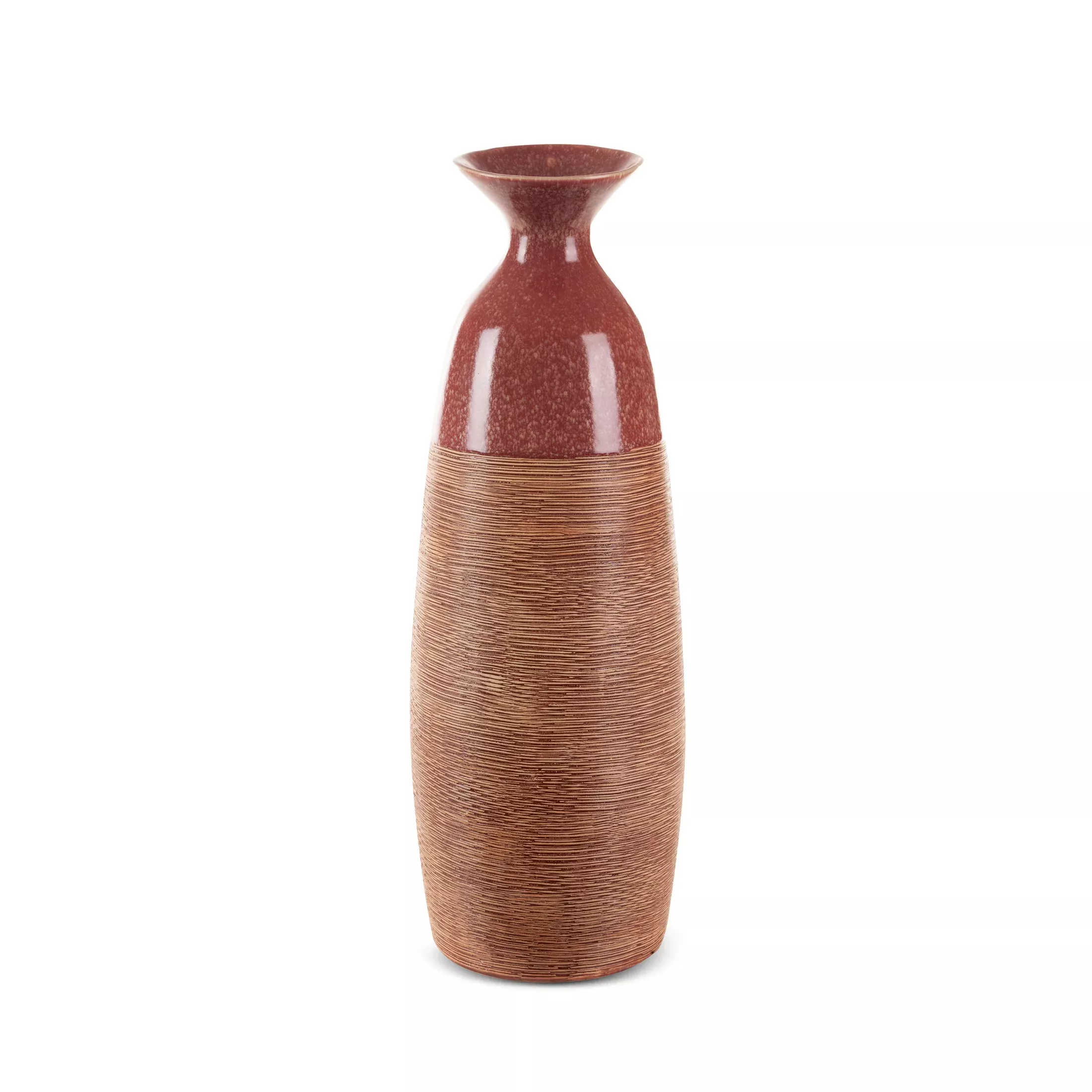 Wazon ceramiczny czerwono-jasnobrązowy 18x17x51 cm ELDA