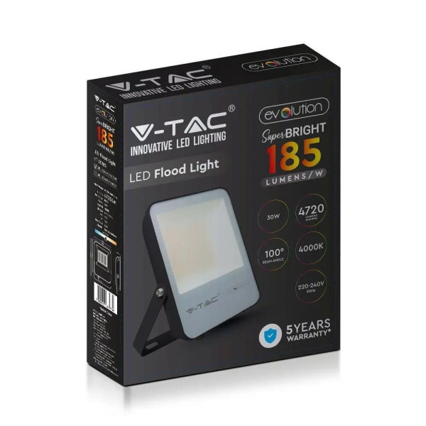 Naświetlacz halogen 30185czarny LED 30W 4720lm biały zimny IP65 V-TAC