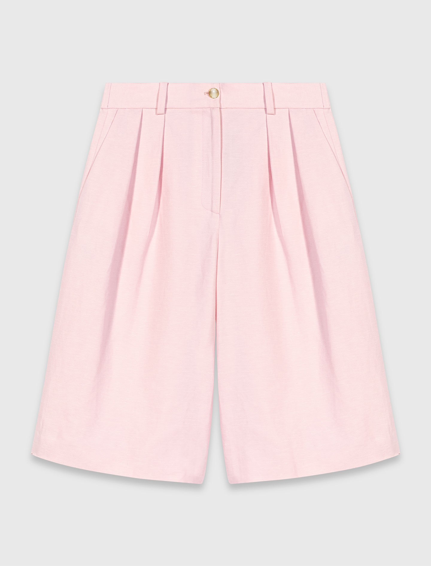 Bermudas à plis en lin mélangé