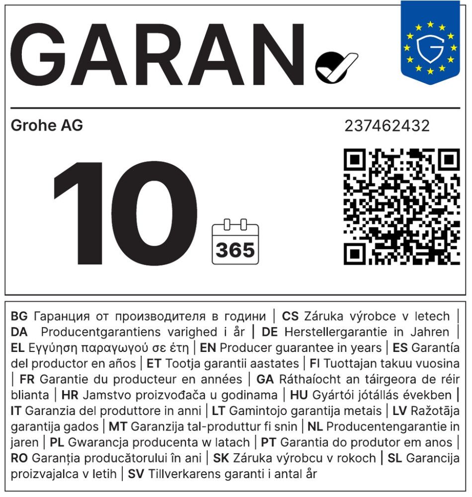 SERVANTBATTERI GROHE START SVART