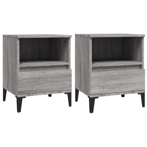 NNEVL Bedside Cabinets 2 pcs Grey Sonoma 40x35x50 cm