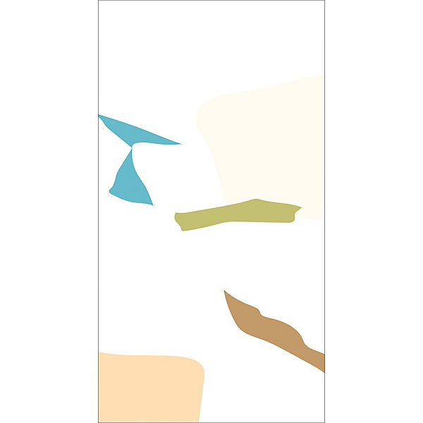 Papier peint panoramique intissé géométrique, formes abstraites pastels, orange, bleu, 3 lés, L.280 x l.150cm IDPanneaux