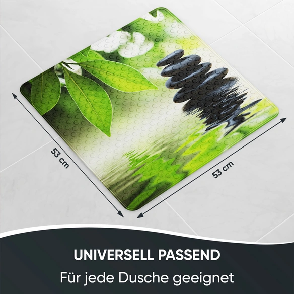 Badematte »Harmony«, 53 x 53 cm, Grün, Quadratisch
