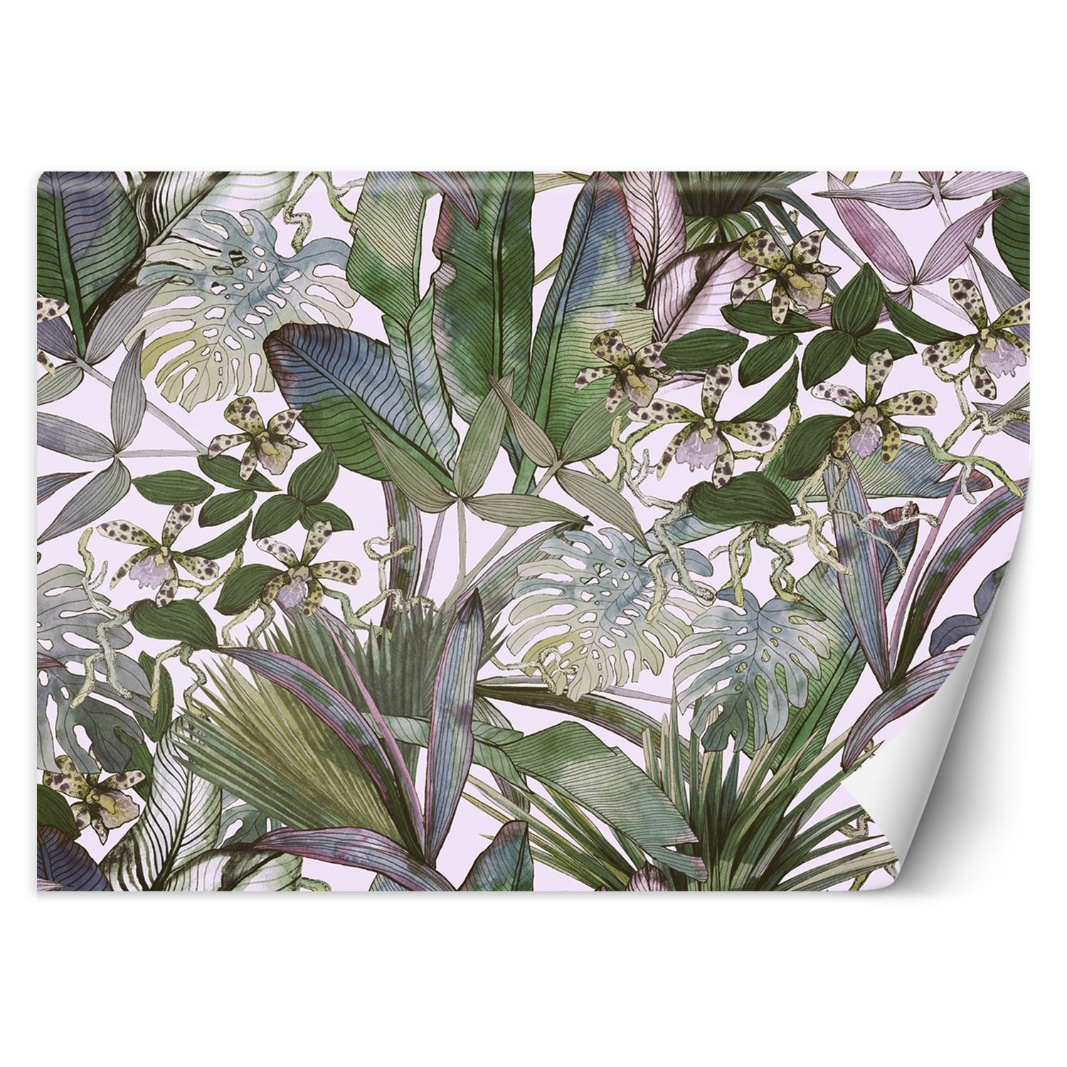 Feeby Fototapeta, Monstera i tropikalne liście w pastelach 150x105