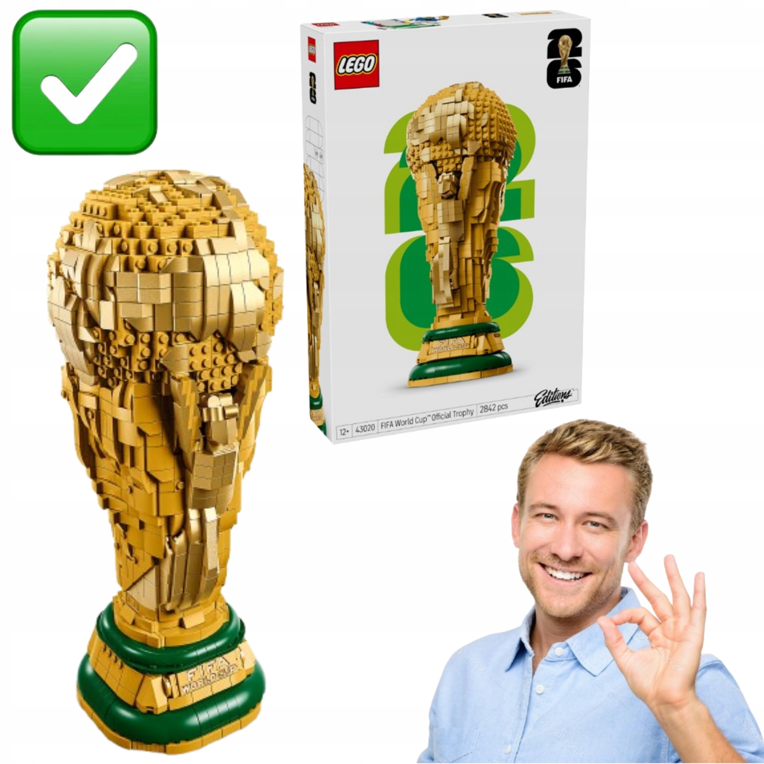 PUCHAR MISTRZOSTW ŚWIATA LEGO EDITIONS 43020 FOOTBALL PREZENT DLA DZIECKA