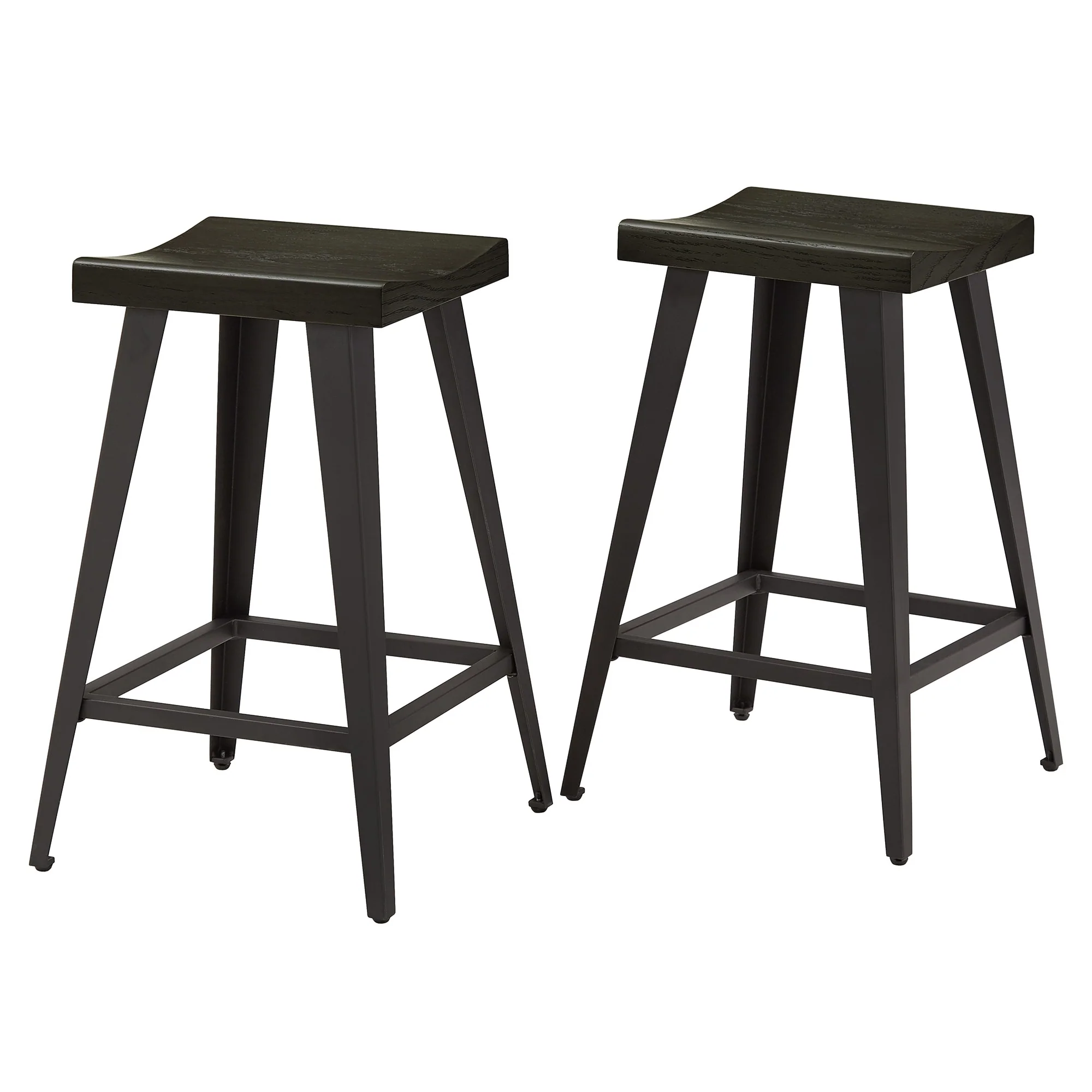 Oyala Black Finish Counter Height Stool (Set of 2) by iNSPIRE Q Modern