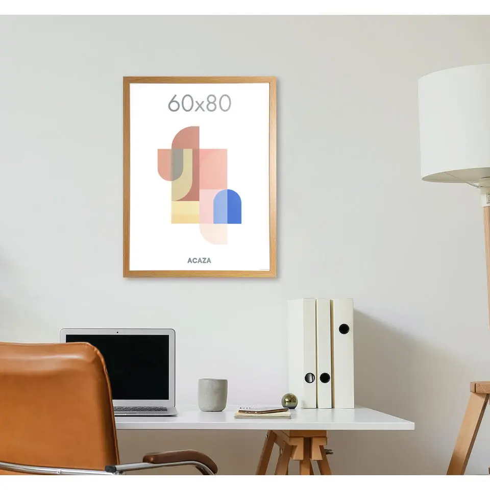 ACAZA Fotokader - Fotolijst van 60x80 cm - Warm Oak - MDF - Plexiglas