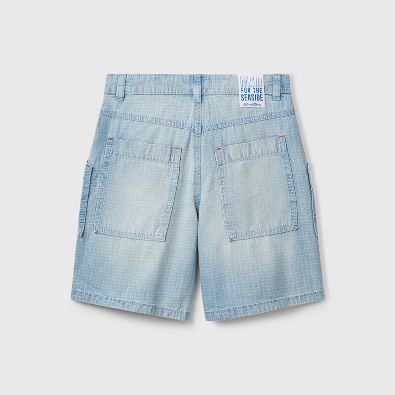 Straight check bermudas