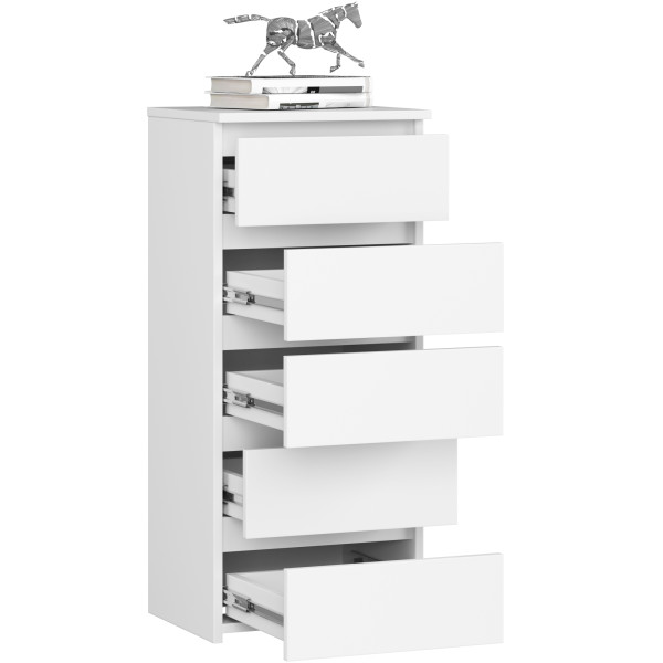 Komoda AKORD CL5 Biała 40 cm 5 szuflad 40x35x92 cm