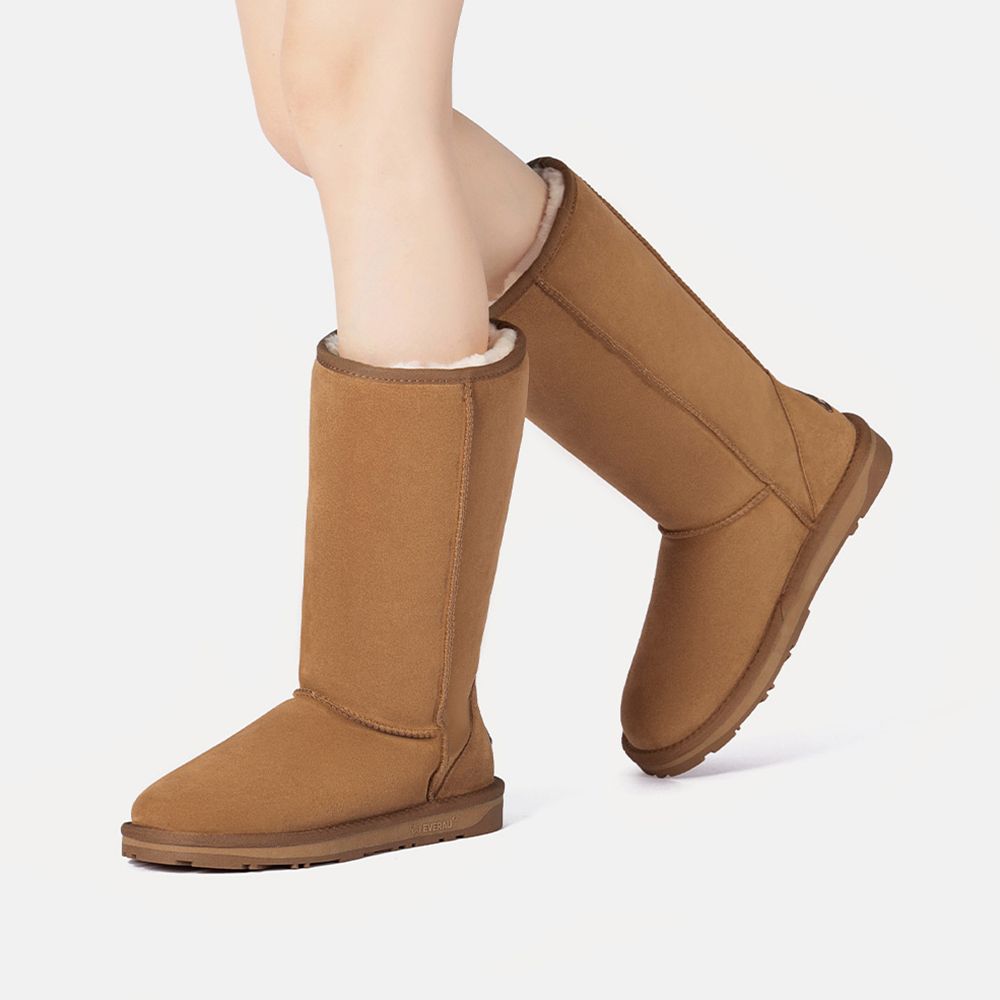 EverAu Australia Real Sheepskin Whistler Tall Classic Boots with TPR Sole
