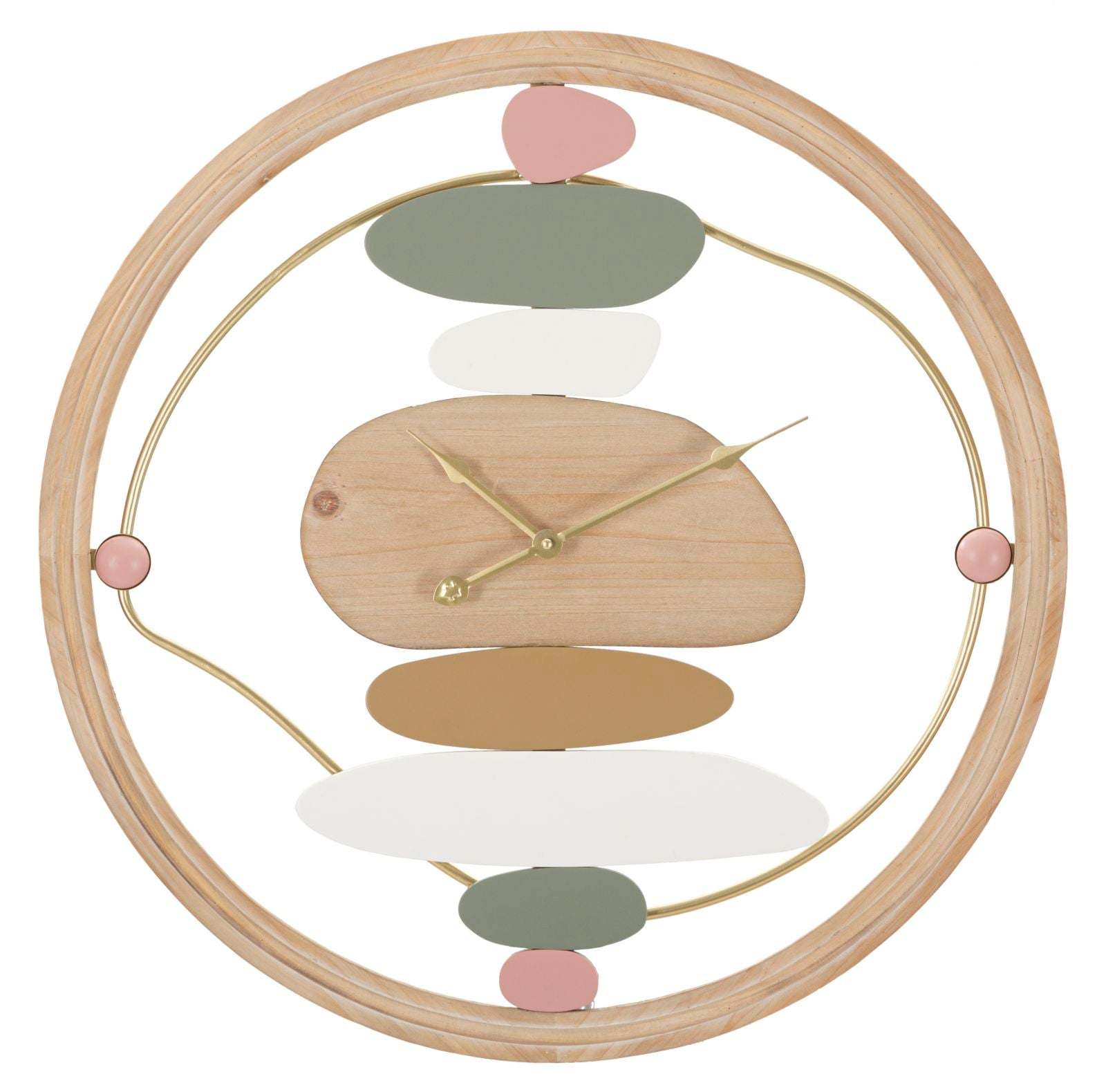 Mauro Ferretti Colorful Ronde wandklok in hout en bruin metaal