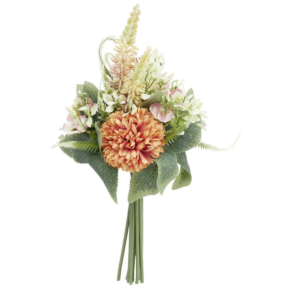 Piquet fleur artificielle Ø25xH33cm rose et blanc