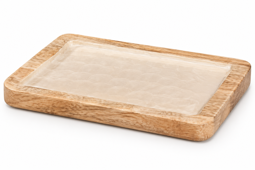 Taca kwadratowa do serwowania z drewna mango 20x20x2 cm