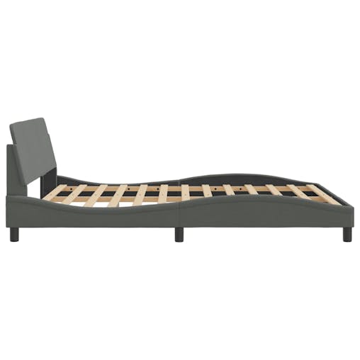 NNEVL Bed Frame with Headboard Dark Grey 152x203 cm Fabric