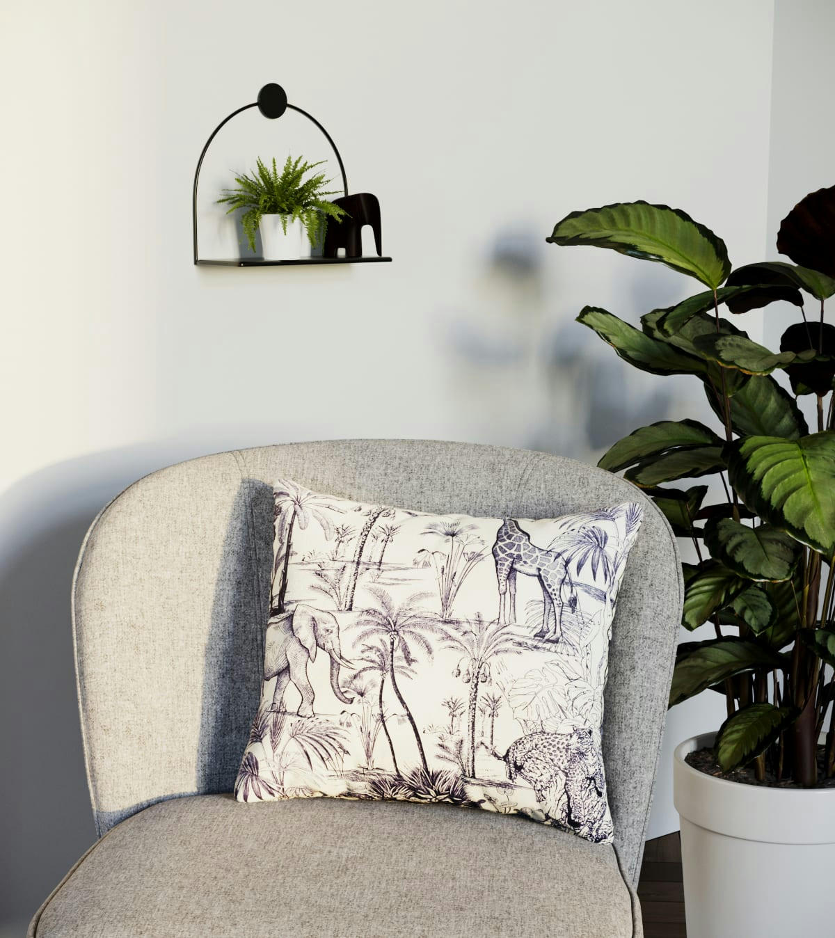 JUNGLE - Coussin carré à  motif déhoussable 40x40cm