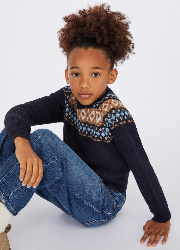 Maglia jacquard in misto alpaca