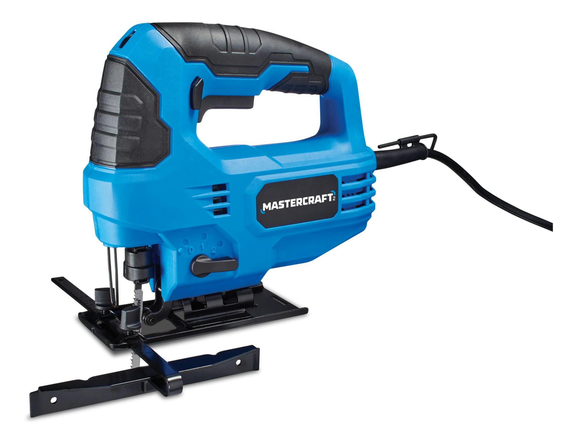 Mastercraft 5A 4-Position Variable Speed Orbital Jigsaw with LED Light & Straight Edge Guide