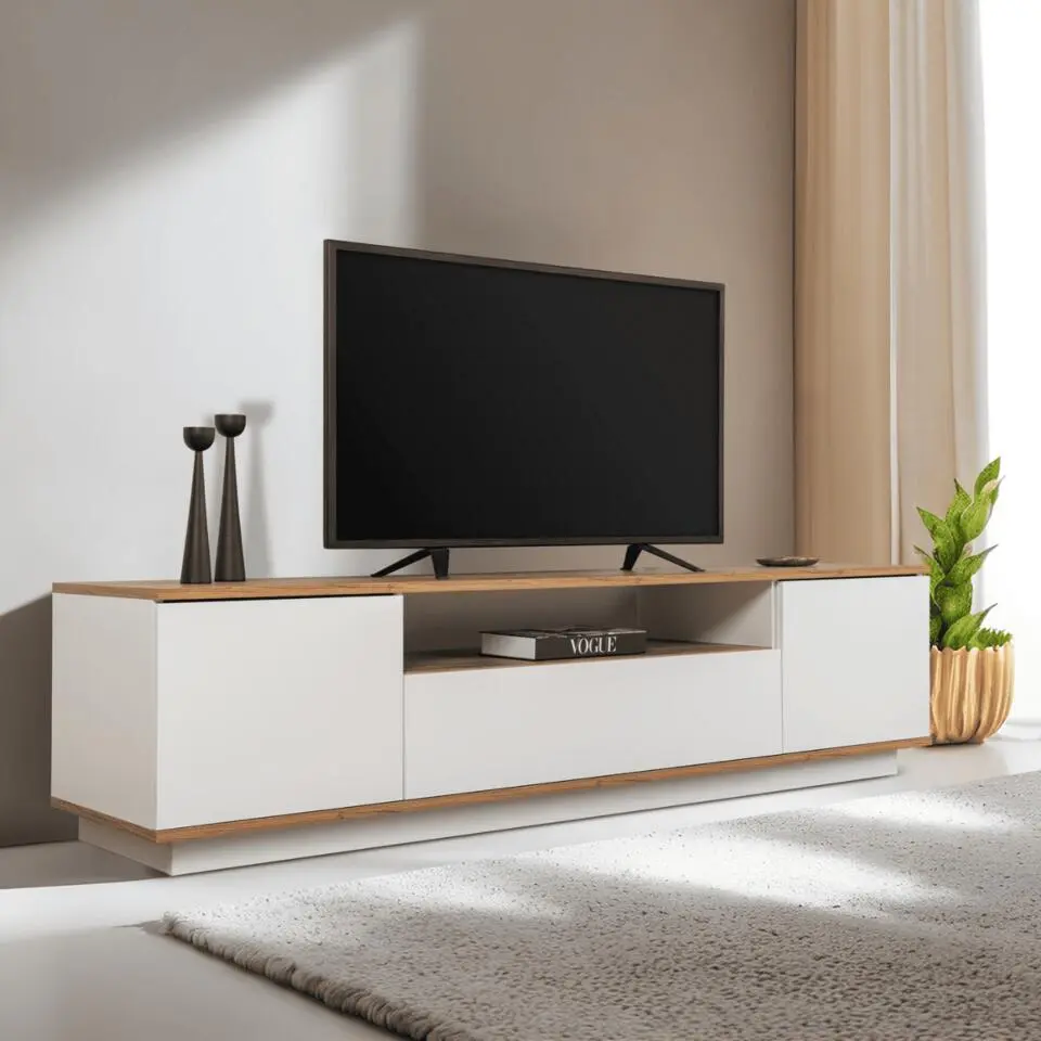 CALICOSY - TV-meubel met 3 opklapbare deuren VERAMONT - 44,5x180x44,6 cm