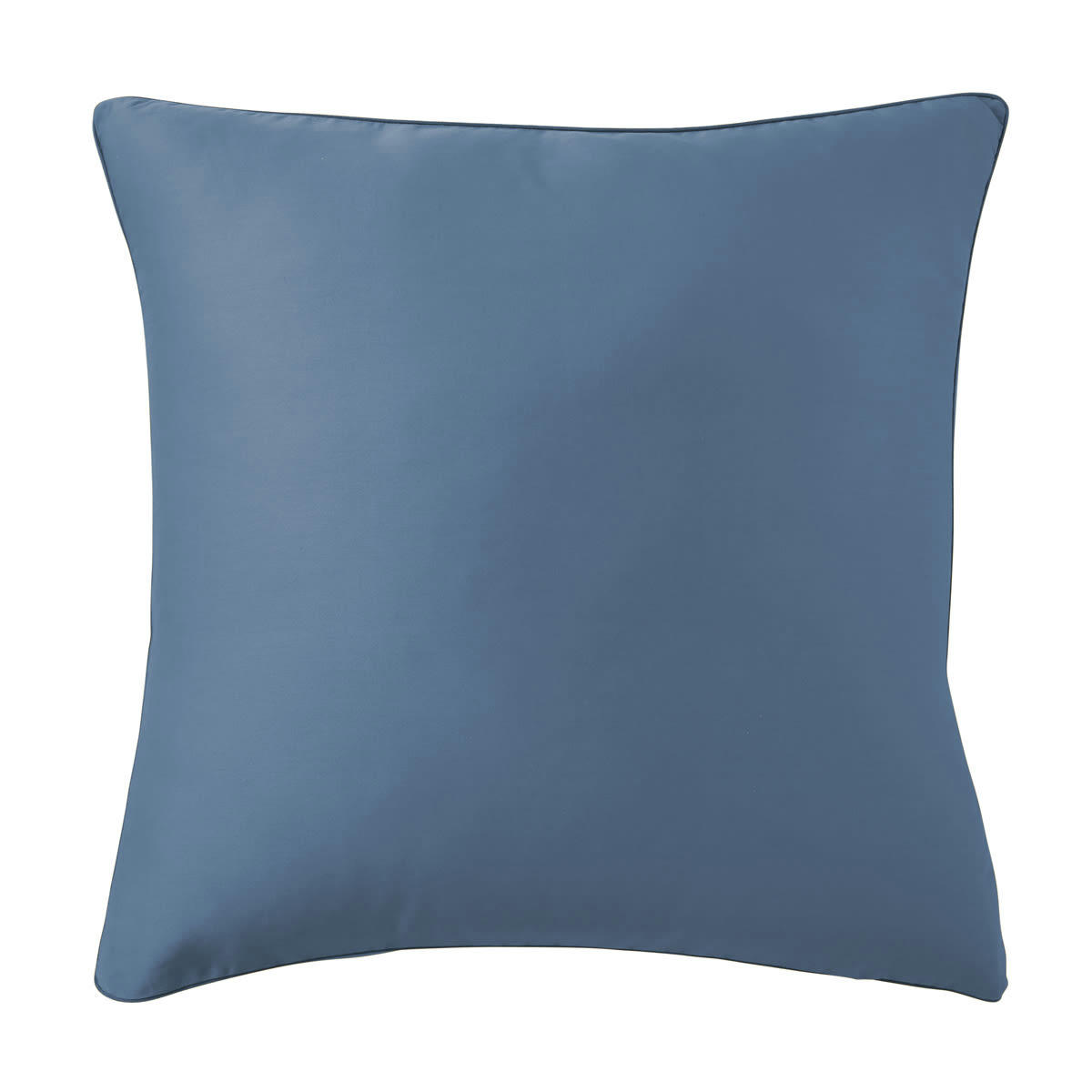 BLEU FLANDRES - Taie d'oreiller unie en satin de coton bleu marine 64x64