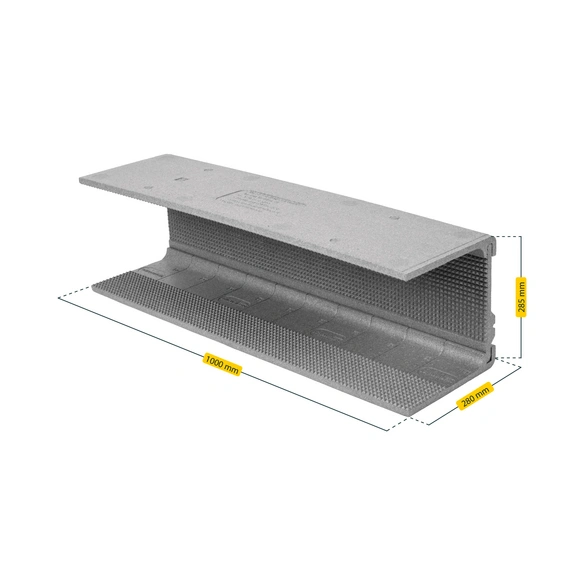 Dämmmatte, BxHxT: 100 x 28,5 x 28 cm, 3-teilig