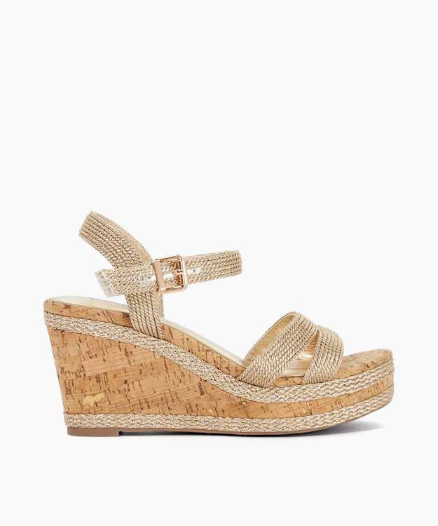 Kipling Gold - Cork Wedge Sandals