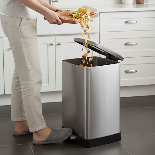 SOGA 4-Pack 12L Silver Stainless Steel Foot Pedal Trash Bin