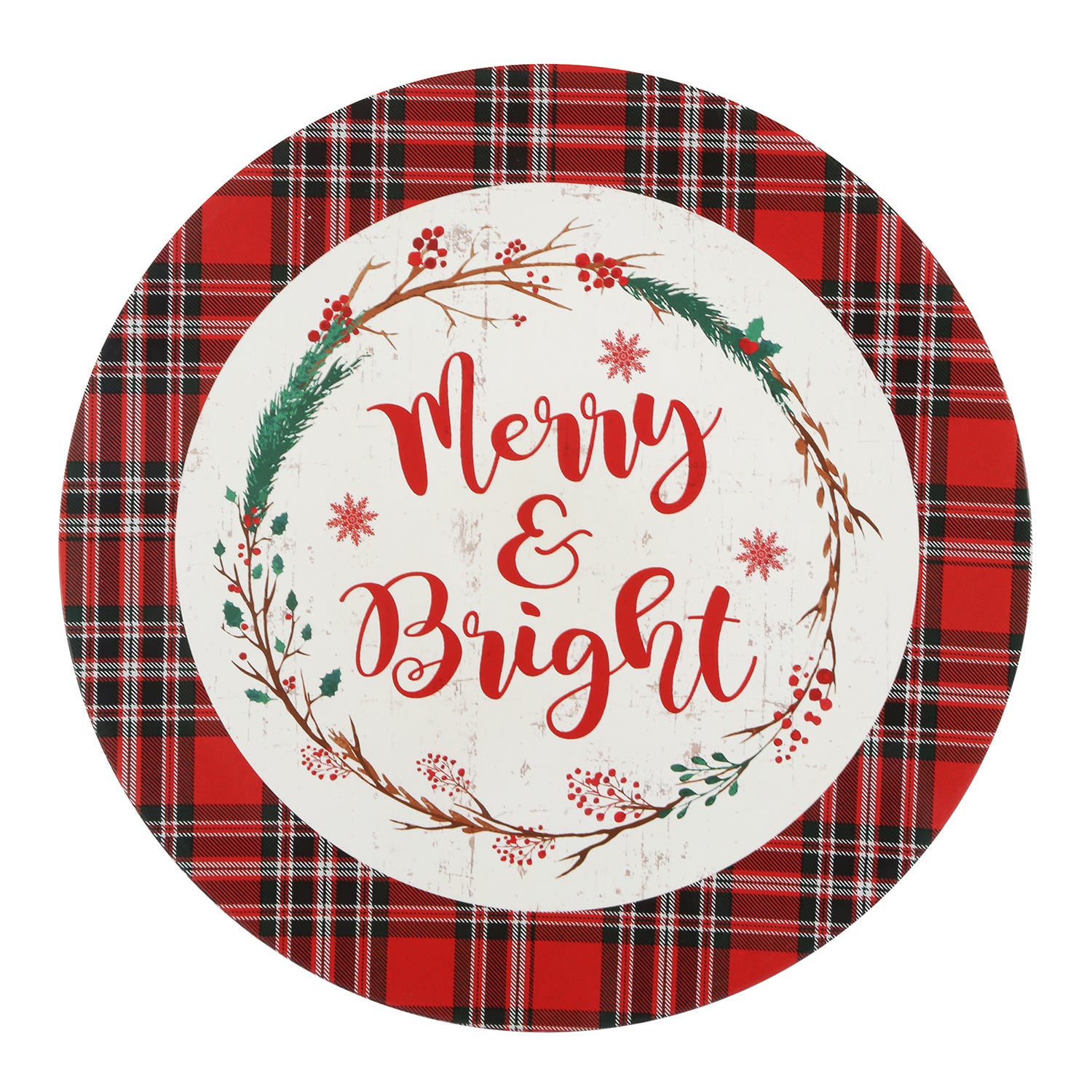 Sottopiatto di Natale 33 cm tartan