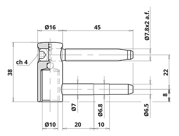 Cote femelle de fiche réglable 4 broches 495 16mm - OTLAV - CF495160H502