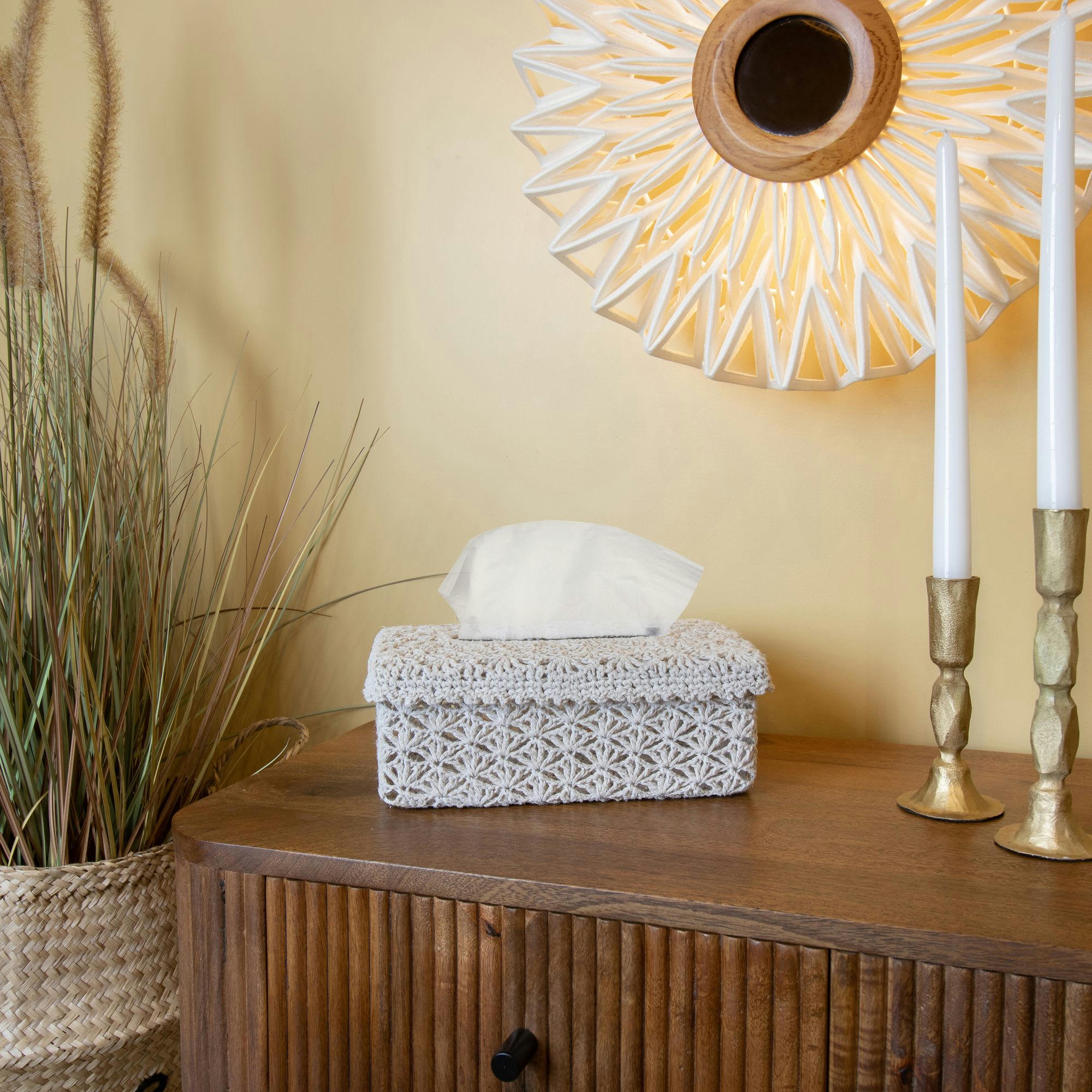 LEA - Boîte à mouchoirs rigide en crochet