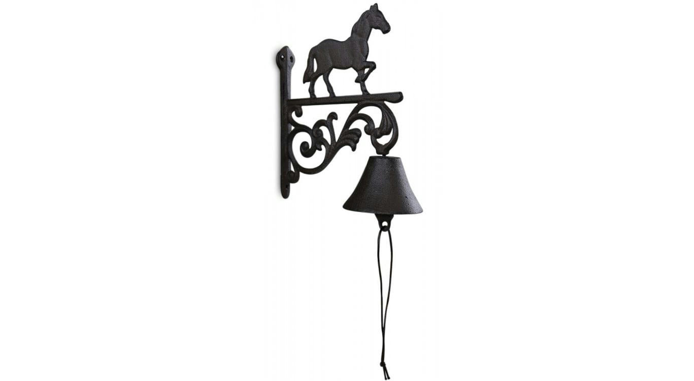 - Cloche Cheval Fonte Marron 22x10x26cm