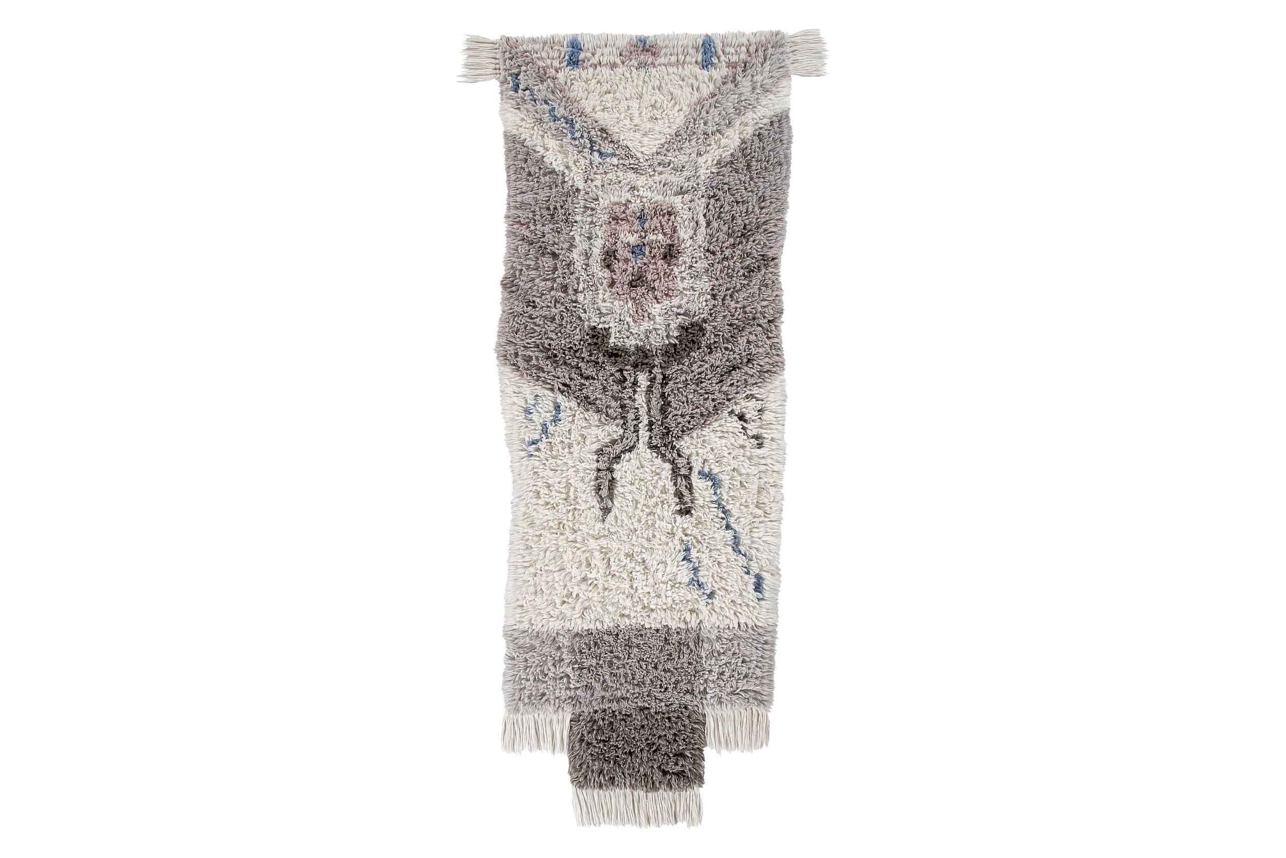 HOPI - Tapis ethnique design en laine beige 90x240