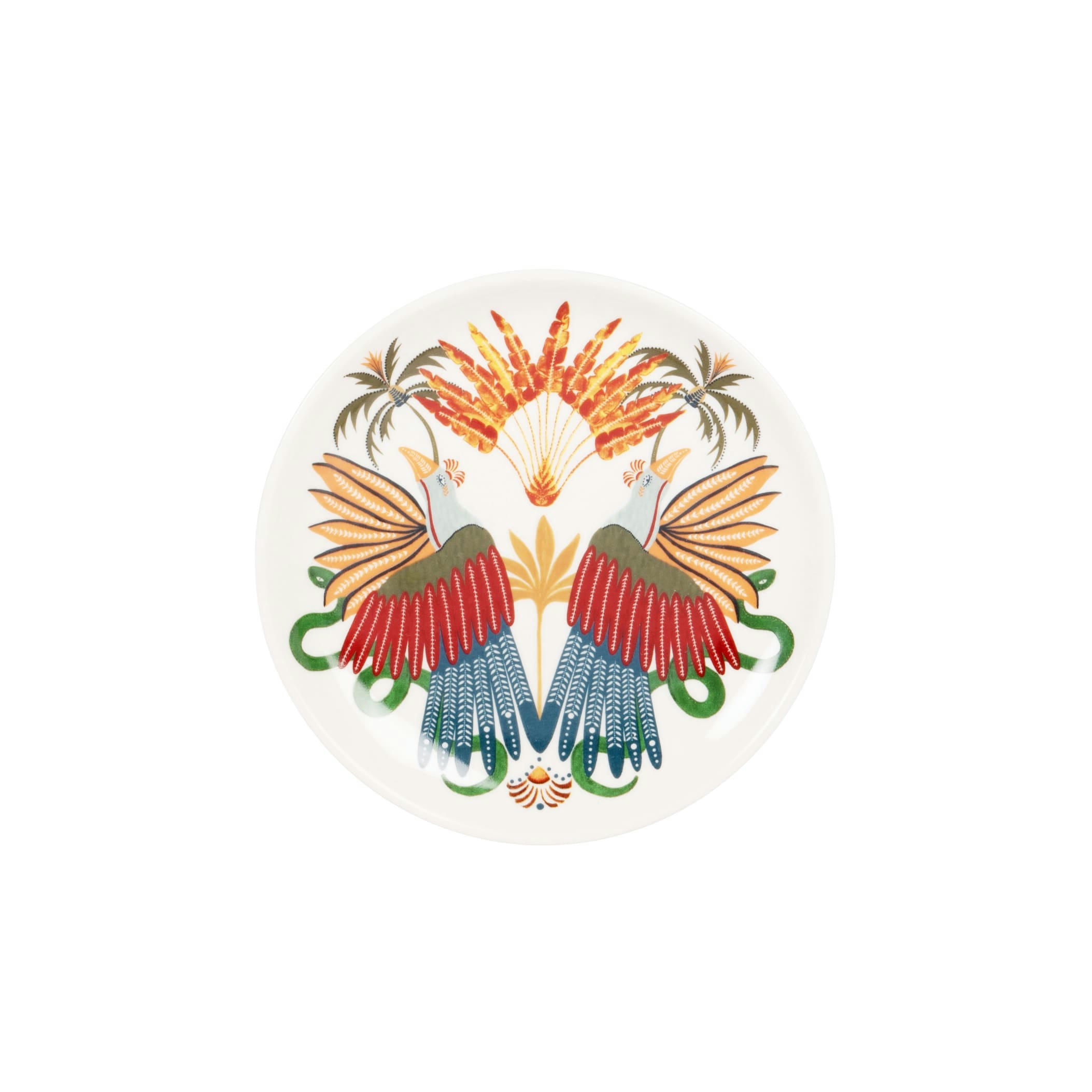 MASKAT - Assiette à pain en grès motif tropical multicolore